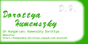 dorottya humenszky business card